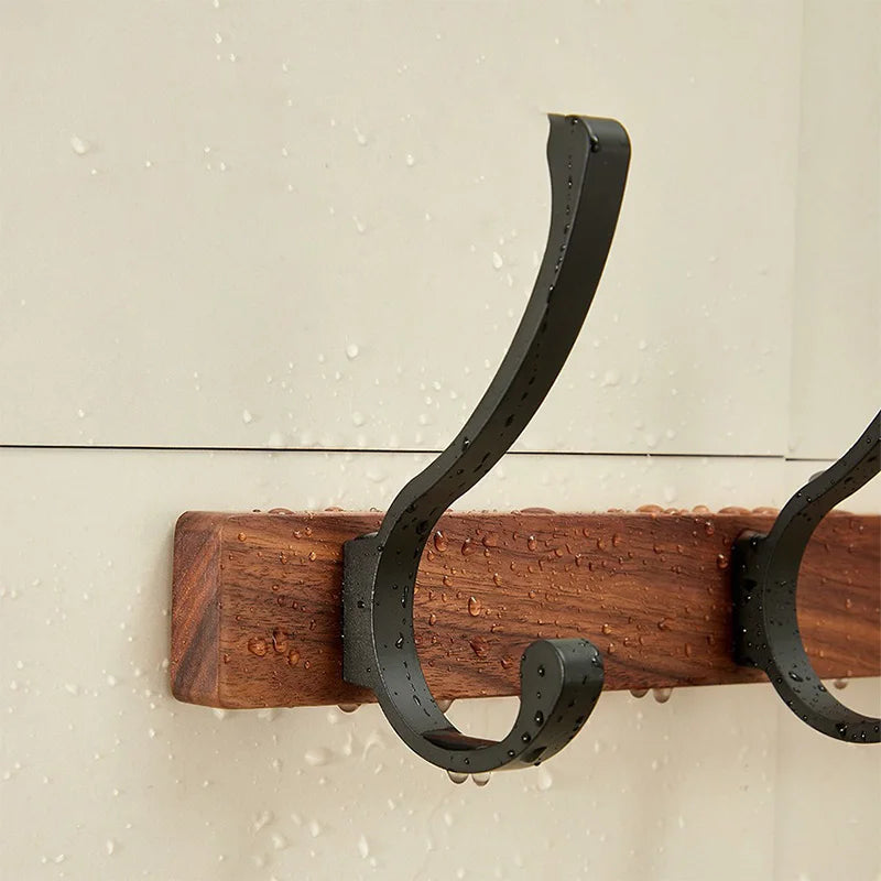 Natural Wood Clothes Hanger Wall Mounted Coat Hook Room Decorative Key Holder Hat Scarf Handbag Storage Hanger Bathroom Rack
