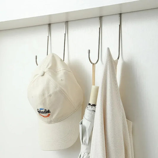 304 Stainless Steel Hanging Hook Kitchen Bathroom Cabinet Door Towel Rack Universal S-Shaped Hanging Hook Cabinet Storage Rack